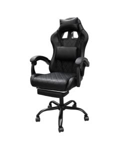 Study chair, with wheels, PVC seat and back, metal base 320 mm, PP castors, black, 61x60xH116-126 cm