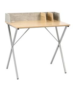 Desk, melamine top, metal structure, oak, 80x50xH84 cm