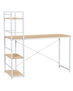 Computer desk, melamine top, metal structure, oak, 120x52xH120 cm