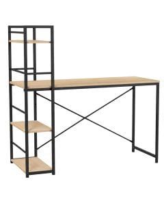 Computer desk, melamine top, metal structure, oak, 120x52xH120 cm