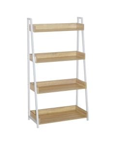 Multifunksional shelf, melamine top, metal structure, oak, 67x32xH123.5 cm