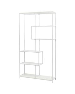 Multifunksional shelf, melamine top, metal structure, white, 100x30xH190 cm