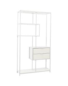 Shelf, melamine top, metal structure, white, 100x30xH190 cm