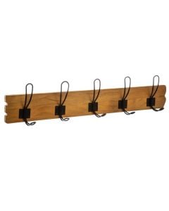 Coat hanger, pine/ metal, brown/ black, 64x14 cm