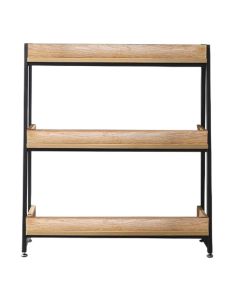 Bookshelf, melamine, metallic structure, brown/ black, 84x44xH94 cm