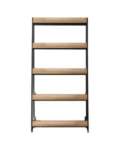 Bookshelf, melamine, metallic structure, brown/ black, 84x44xH171 cm