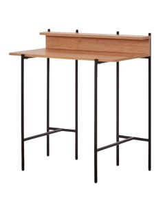 Office table, melamine, metallic structure, brown/ black, 80x45.5xH85.5 cm