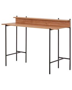 Office table, melamine, metallic structure, brown/ black, 120x45.5xH85.5 cm