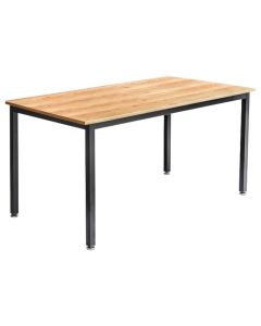 Office table, melamine, metallic structure, brown/ black, 150x80xH72 cm