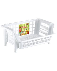 Multipurpose basket, plastic, white, 54.5x38xH24.5 cm