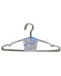 Varëse rrobash kremastar, set 10 copë, metalike, argjend, 42x19 cm