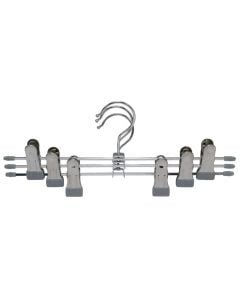 Varëse rrobash kremastar, set 3 copë, metalike, argjendi/e zezë, 30x11 cm