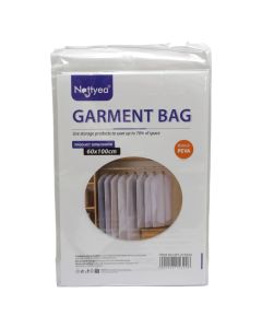Garment bag, polyester, white, 60x100 cm