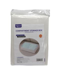 Storage box, polyester, white, 34x51x10 cm