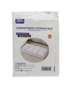 Storage box, polyester, white, 20x51x10 cm