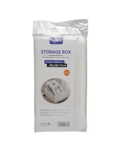 Storage box, polyester, white, 28x28x13 cm