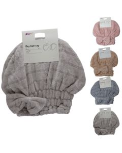 Hair towel, assorted colors, microfiber31x25 cm