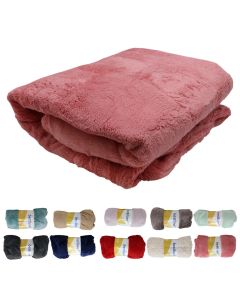 Blanket, polyester, brown/pink, 150x200 cm