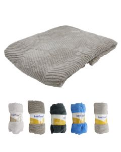 Blanket, polyester, brown/pink, 180x200 cm