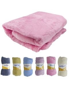 Blanket, polyester, brown/pink, 200x230 cm