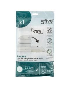 Vacuum packing bag, L, plastic, transparent, 69xH120 cm