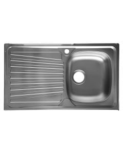 Single bowl, stainless sink, Siros 1+1, 86x50 cm/ right