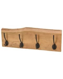 Clothes hanger, metal/teak wood, brown/black, 80 cm