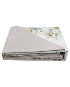 Bedlinen set, single, cotton, brown/white, 160x240 cm; 90x190+25 cm; 50x80 cm