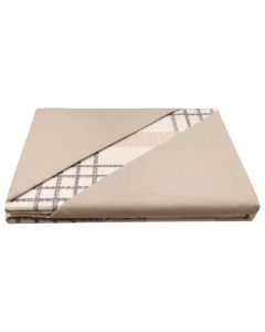 Bedlinen set, double, cotton, beige/grey, 240x240 cm; 160x190+25 cm; 50x80 cm