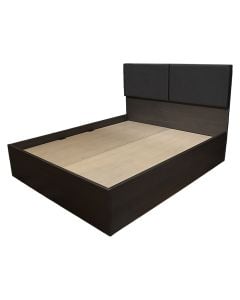 Double bed, melamine, antrasit, 205x165xH120 cm