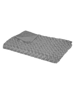 Faux fur blanket, polyester, grey, 120x160 cm