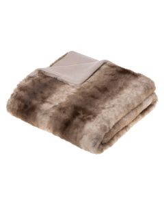 Faux fur blanket, polyester, brown, 120x160 cm