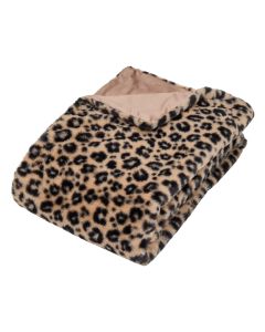 Blanket, polyester, black/beige, 120x160 cm