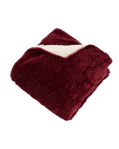 Blanket, polyester, red/white, 130x170 cm