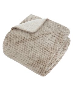 Blanket, polyester, beige/white, 130x170 cm