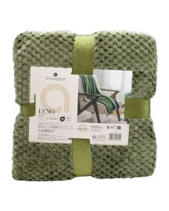 Blanket, polyester, green/white, 130x170 cm