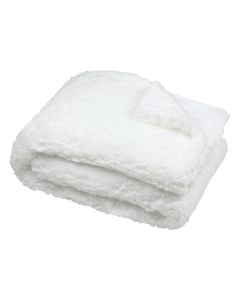 Blanket, 100% polyester, white, 130x150 cm