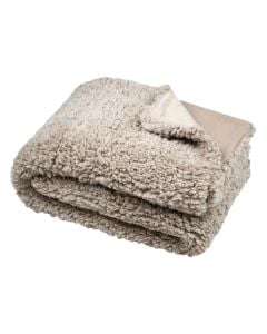 Blanket, 100% polyester, taupe, 130x150 cm