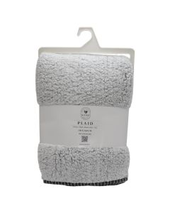 Blanket, 100% polyester, light grey, 130x160 cm