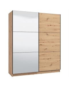 Dollap rrobash, Sierra, lisi, natyrale, 179x62.5xH210 cm