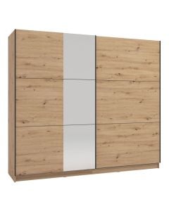 Wardrobe, Sierra, oak, natural, 236.5x62.5xH210 cm