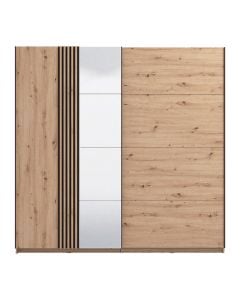 Dollap rrobash, Ascalon, lisi, natyrale, 220x61xH217.5 cm