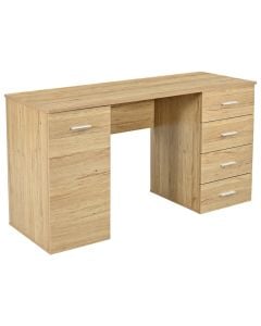 Study desk, melamine, oak, 135x50xH75.5 cm