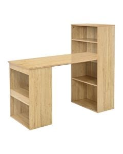 Multifunksional desk, melamine, oak, 130x60xH120 cm