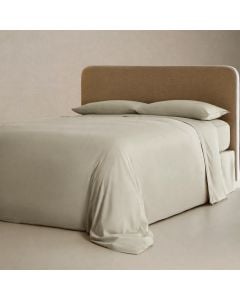 Çarçaf set, dopjo, 100% poliestër, bezhë e lehtë , 240x260 cm (pa llastik); 160x200+30 cm (me llastik); 50x80+10 cm(2)