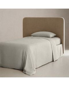 Çarçaf set, tek, 100% poliestër, gri, 160x240 cm (pa llastik); 90x200+30 cm (me llastik); 50x80+10 cm