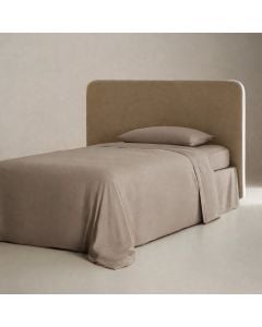 Çarçaf set, tek, 100% poliestër, kafe, 160x240 cm (pa llastik); 90x200+30 cm (me llastik); 50x80+10 cm