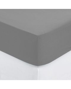 Çarçaf i poshtëm (me llastik), pambuk, gri, 90x190 cm