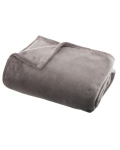 Blanket, polyester, grey, 130x180x0.6 cm