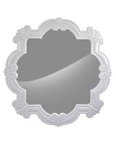 Pasqyrë, kornizë druri, e bardhë, Dia.59 cm